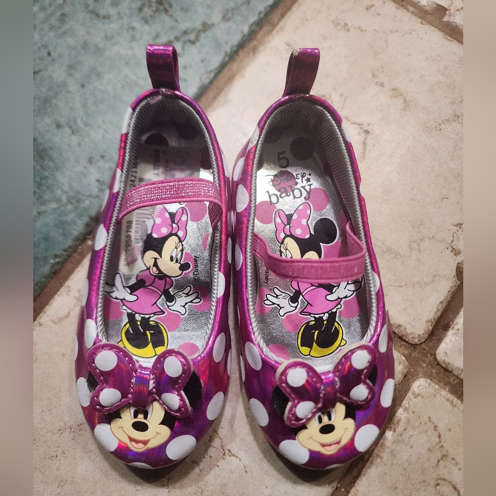 Disney Baby Walker Shoes Pink White Minnie Mouse